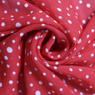 Ткань Креп-шифон в горошек 75 г/м? 100% полиэстер шир.150 см арт.Р.15031.03 цв.03 красный уп.25м Ткань Креп-шифон в горошек 75 г/м? 100% полиэстер шир.150 см арт.Р.15031.03 цв.03 красный уп.25м