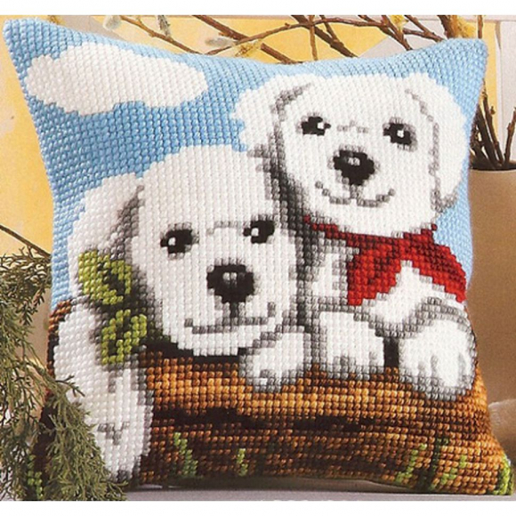 Набор для вышивания VERVACO арт.1200/999 Подушка Два дружка 40х40 см