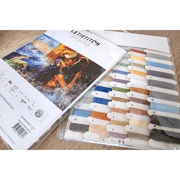 Набор для вышивания LETI арт. 940 Поцелуй русалки 38х23 см