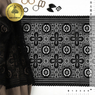 Кружево-стрейч KRUZHEVO арт.TBY.OG25 шир.180мм цв.черный уп.10м