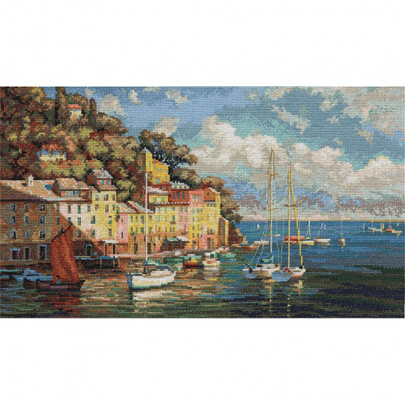 Набор для вышивания PANNA Золотая серия арт. MT-1383 Итальянская лазурь 26х45,5 см