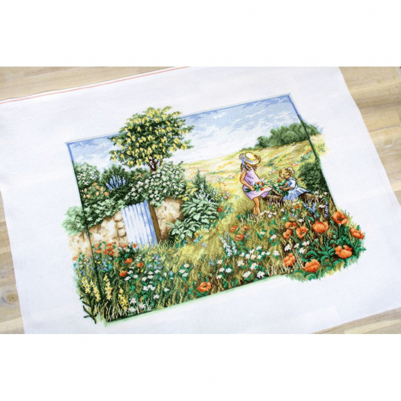 Набор для вышивания LUCA-S арт. BU4013 Пейзаж с маками 44,5х34,5см