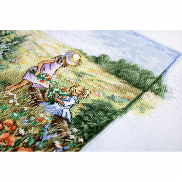 Набор для вышивания LUCA-S арт. BU4013 Пейзаж с маками 44,5х34,5см