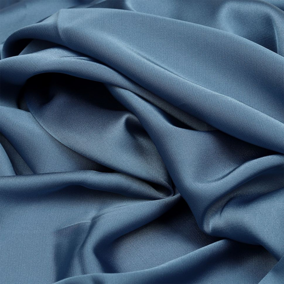 Ткань шелк Армани 90г/м? 97% ПЭ 3% Спандекс шир.150см арт.TBYArm-139 цв.139 датский голубой рул.25м