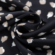 Ткань шелк Армани 90 г/м? 97% полиэстер, 3% спандекс шир.148 см арт.Р.39600.01 цв.01 черный рул.25м