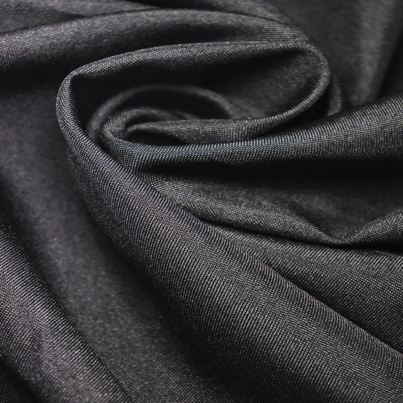 Ткань Габардин 150 г кв.м 100% полиэстер шир.148 см арт.Р.15291.03 цв.03 черный уп.25м