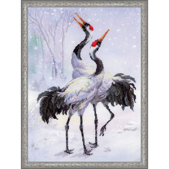 Набор для вышивания РИОЛИС арт.0028 РТ Журавли 30х40 см