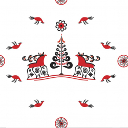 Ткань для пэчворка PEPPY Мезенские Узоры 135 г/м? 100% хлопок цв.МУ-16 белый уп.50х50 см