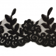 Кружево на органзе арт.TBY E115 шир.70мм цв.черный уп.9,14м