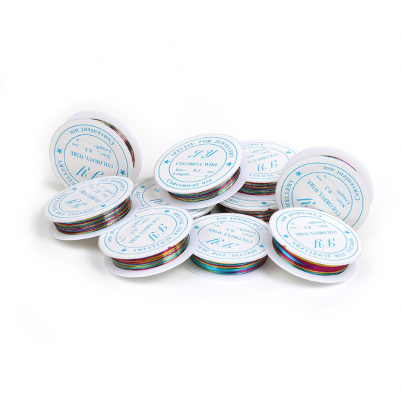 Проволока для бисера ?0,3мм арт.ТВ HET-14 цв.разноцветная рул.12м