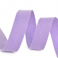Тесьма киперная 15 мм хлопок 2,5г/см арт.TBY.CT15166 цв.F166 сиреневый уп.50м