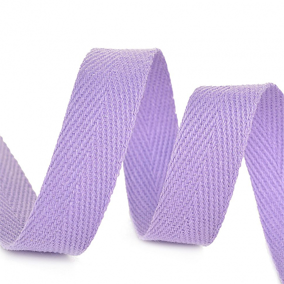 Тесьма киперная 15 мм хлопок 2,5г/см арт.TBY.CT15166 цв.F166 сиреневый уп.50м