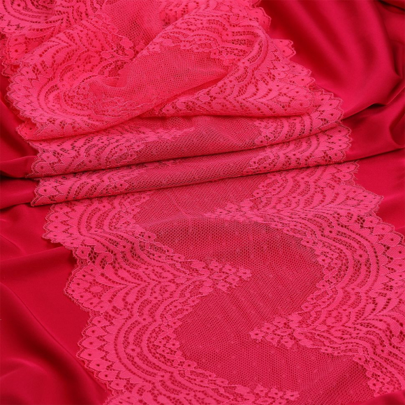 Кружево-стрейч KRUZHEVO арт.TBY.8036 шир.230мм цв.F144 розовый уп.10м