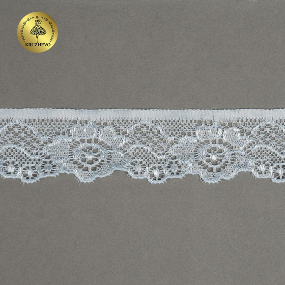 Кружево-стрейч KRUZHEVO арт.TBY.L839 шир.30мм цв.F183 голубой уп.50м