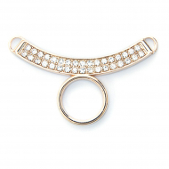 Украшение пришивное металл Кольцо со стразами арт.UF.347 64х39мм цв.золото уп.10шт