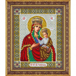 Набор для вышивания бисером ПАУТИНКА арт.Б-1043 Пр.Богородица Черниговская 20х25 см