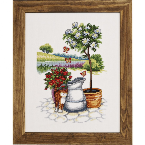 Набор для вышивания "Кот у цветов" Набор для вышивания "Кот у цветов"