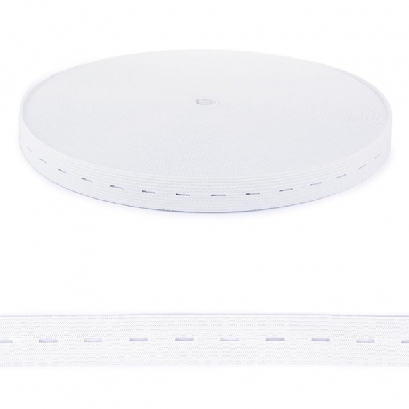 Резинка TBY.BHW.20 вязаная перфорированная 4,9г шир.20мм цв.белый уп.40м Резинка TBY.BHW.20 вязаная перфорированная 4,9г шир.20мм цв.белый уп.40м