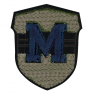 Термоаппликация с эффектом шенилл "М с черными пайетками"