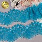 Кружево “реснички” арт.TBY 76006 шир.80мм цв.207 ярк.голубой уп.30м (по 3м)