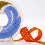 81514_Лента с рисунком SAFISA, 15 мм, 15 м, цвет 61, оранжевый