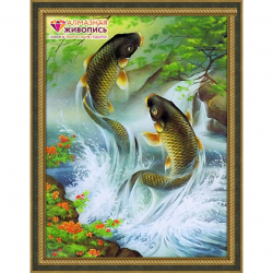 Набор для изготовления картин АЛМАЗНАЯ ЖИВОПИСЬ арт.АЖ.1357 Карпы Кои 30х40 см