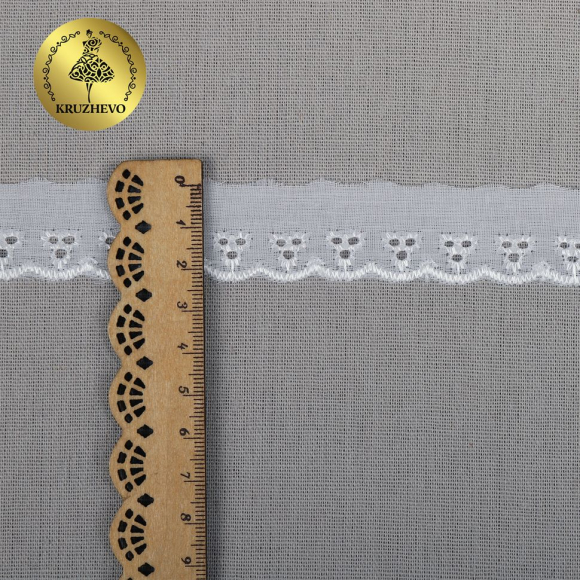 Кружево шитье KRUZHEVO арт.TBY.1039 шир.20мм цв.04 сумрачно-белый уп.13,71м Кружево шитье KRUZHEVO арт.TBY.1039 шир.20мм цв.04 сумрачно-белый уп.13,71м