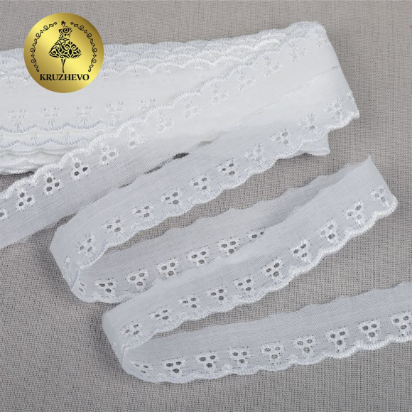 Кружево шитье KRUZHEVO арт.TBY.1039 шир.20мм цв.04 сумрачно-белый уп.13,71м Кружево шитье KRUZHEVO арт.TBY.1039 шир.20мм цв.04 сумрачно-белый уп.13,71м