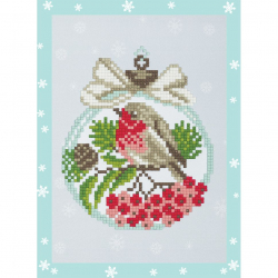 Кристальная мозаика ФРЕЯ арт.ALVS-014 Малиновка (мини-картинка) 14х19,5 см