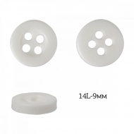 Пуговицы пластик арт.TBY.380.09.WH цв.белый, 14L-9мм, 4 прокола, 200шт