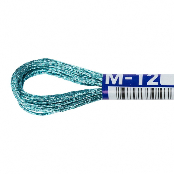 Нитки для вышивания Gamma мулине NM металлик 100% полиэстер 12 x 8 м цв.М-12 бирюзовый