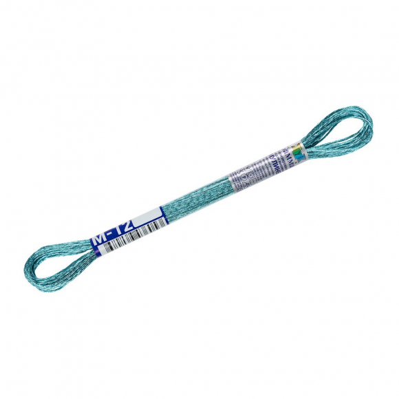 Нитки для вышивания Gamma мулине NM металлик 100% полиэстер 12 x 8 м цв.М-12 бирюзовый