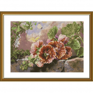 Набор для вышивания мулине НОВА СЛОБОДА арт.СР3298 Мальвы 41х28 см