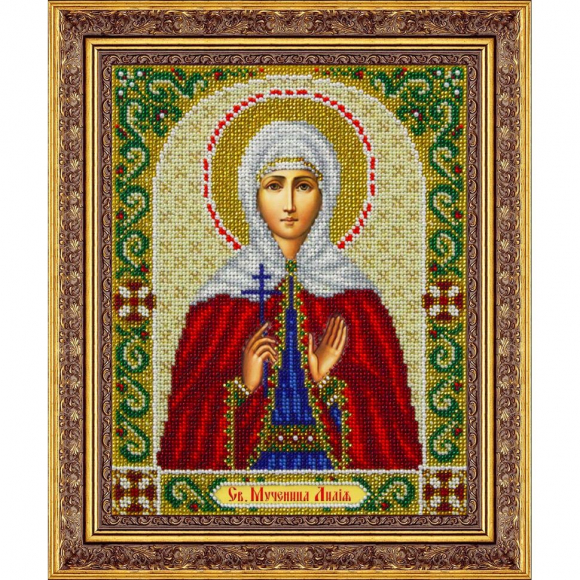 Набор для вышивания бисером ПАУТИНКА арт.Б-1078 Св. Лидия 20х25 см