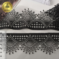 Кружево гипюр KRUZHEVO арт.TR.SUN.01 шир.55мм цв.03 черный уп.9м