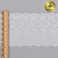 Шитье KRUZHEVO арт.ТСВ-20S12 (2505) шир.10см цв.01 белый, 100% хлопок уп.13,71м