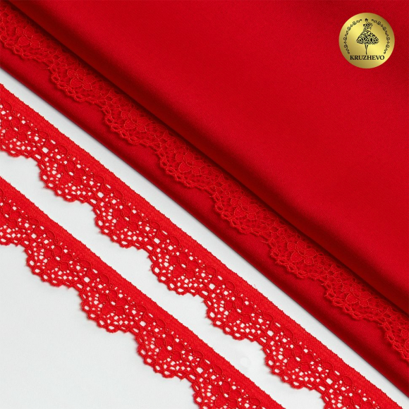 Кружево-стрейч KRUZHEVO арт.TBY.8031 шир.15мм цв.SD163 красный уп.50м