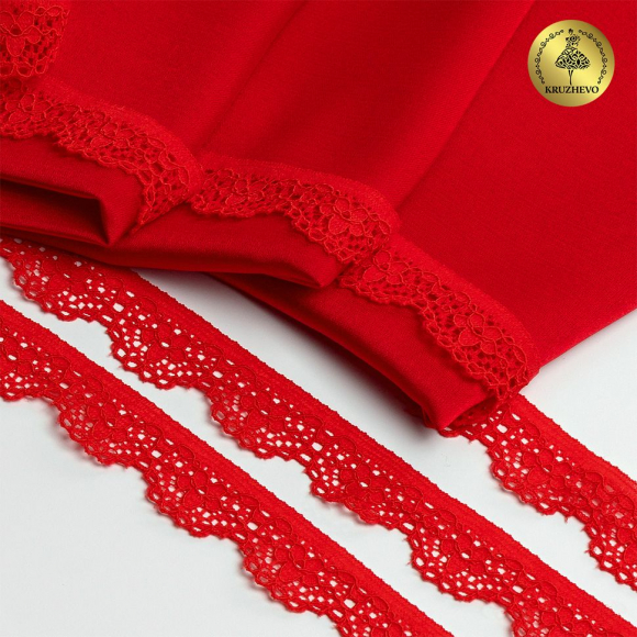 Кружево-стрейч KRUZHEVO арт.TBY.8031 шир.15мм цв.SD163 красный уп.50м
