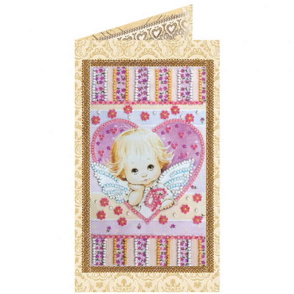 Набор для вышивания бисером АБРИС АРТ арт. AO-135 Маленький купидон 8,4х14см