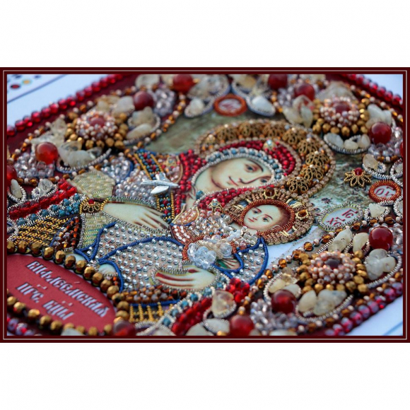 Набор для вышивания хрустальными бусинами ОБРАЗА В КАМЕНЬЯХ арт. 77-Ц-18 Богородица Вифлеемская 16,5х18 см