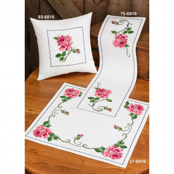 Набор для вышивания PERMIN арт.83-6816 Подушка Роза 45х45 см