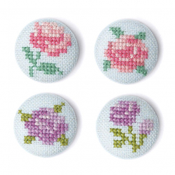 Набор для вышивания крестом XIU CRAFTS арт.2871101 Заколка Цветы 3,5х3,5 см