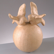 61619_Заготовка из папье-маше "Свадебные голуби", картон, 17 x 12 cм