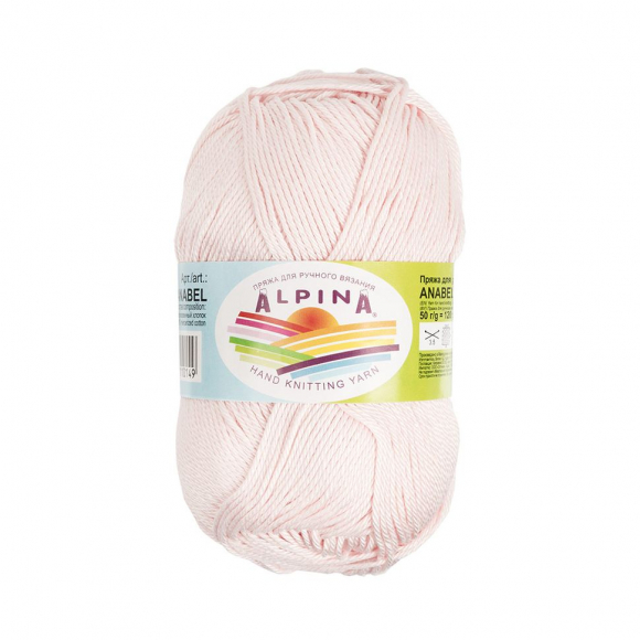 Пряжа ALPINA ANABEL (100% мерсеризованный хлопок) 10х50г/120м цв.003 св.розовый