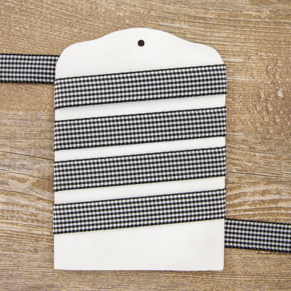 24032_Лента с рисунком клетка SAFISA, 15 мм, 25 м, цвет 01, черный 24032_Лента с рисунком клетка SAFISA, 15 мм, 25 м, цвет 01, черный