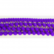 107184_Тесьма с помпонами трехрядная, цвет фиолетовый