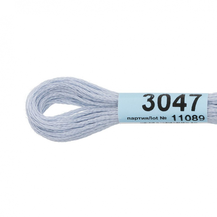 Нитки для вышивания Gamma мулине (0820-3070) 100% хлопок 24 x 8 м цв.3047 нежно-голубой