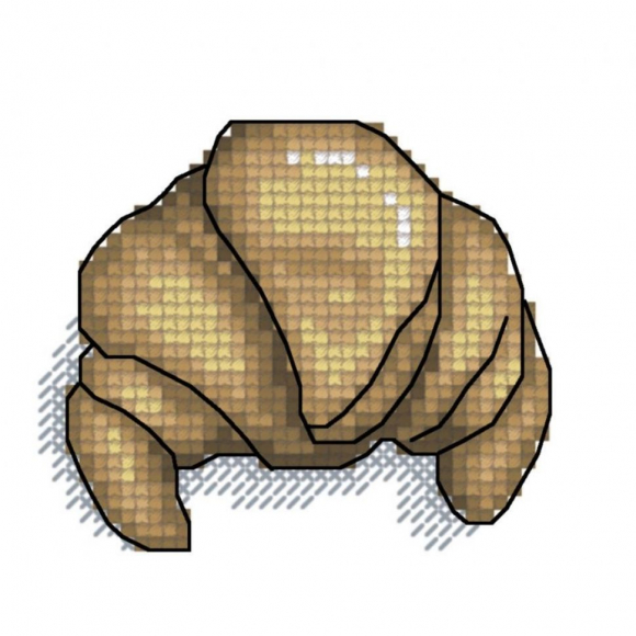 Схема для вышивания крестом на водораствор. канве ЧАРИВНА МИТЬ арт.ВРК-25 из серии Французский завтрак 6,7х5,6 см