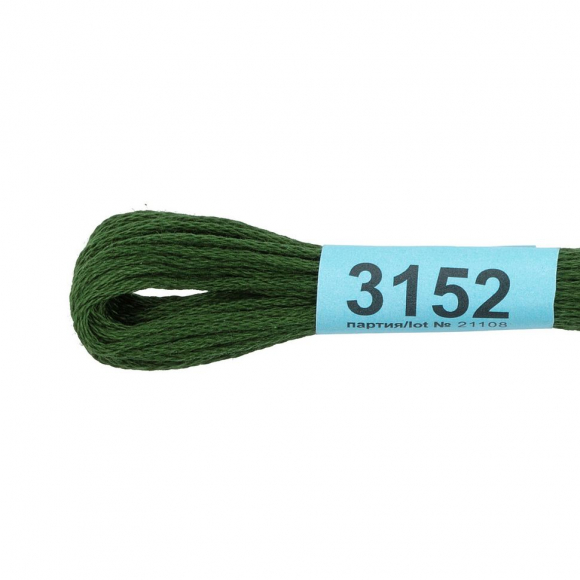 Нитки для вышивания Gamma мулине (3071-3172) 100% хлопок 24 x 8 м цв.3152 т.болотный