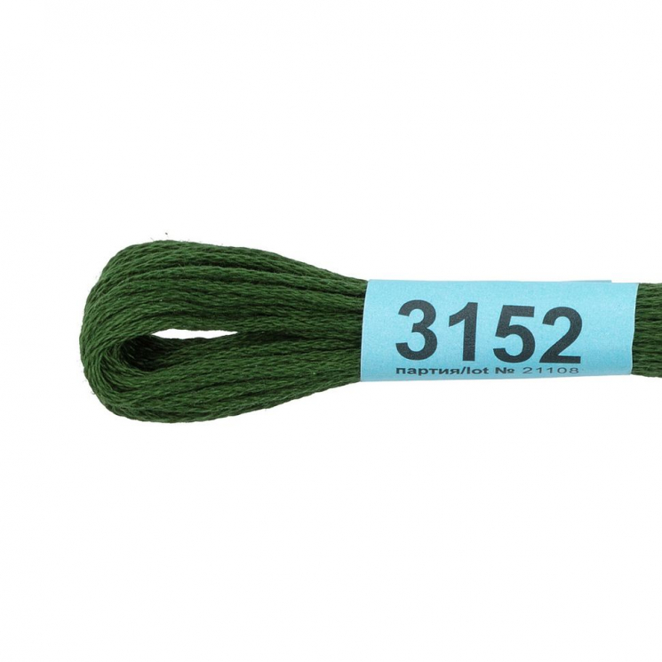 Нитки для вышивания Gamma мулине (3071-3172) 100% хлопок 24 x 8 м цв.3152 т.болотный